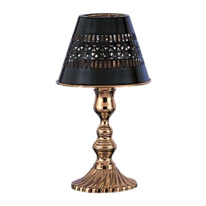 Lámpara de mesa de latón antiguo con pantalla de tela blanca, diseño clásico tradicional para decoración del hogar, lámparas de mesa a precio asequible. - Product Image 3