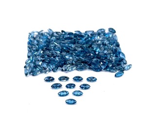 Topacio Azul Londres Natural, Corte Marquise, Piedras Sueltas de 2mm y 4mm, Facetadas y Calibradas, Venta al Por Mayor para Joyería - Product Image 1