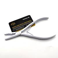 Pince à extensions capillaires multifonctionnelle en acier inoxydable blanc mat, micro-anneaux, logo personnalisé, instrument de beauté OEM