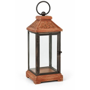 Farol de hierro y madera de mango estilo rústico al por mayor |   Decoración Rústica para el Hogar - Product Image 1