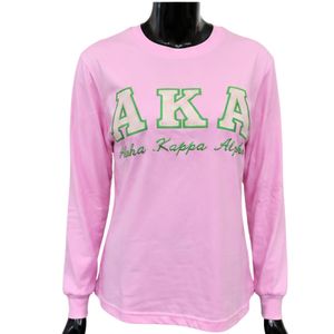 T-shirt rose à manches longues pour femme, imprimé graphique décontracté, haut tendance streetwear en coton, vêtements élégants pour femmes, vente en gros - Product Image 1