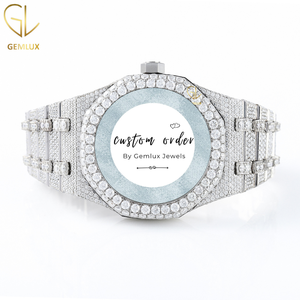 นาฬิกาฮิปฮอปผู้ชายแบบฝังเพชรเต็มหน้าปัด ผ่านการทดสอบเพชรโมอิสซาไนต์ |   ผู้จัดจำหน่ายนาฬิกาเพชรแบบสั่งทำพิเศษระดับหรู - Product Image 3