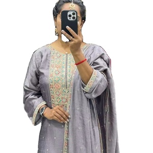 Wholesale Arica Gown Twill Silk <b>Kaftan</b> Dresses for <b>Women</b> Hand Block Printed Dress 2024 Collection - Product Image 1