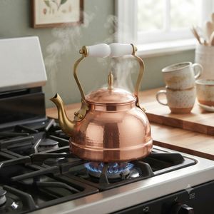 Tetera de Cobre Puro con Asa de Madera, Hervidor de Agua Tradicional Hecho a Mano para Té y Café, Utensilios de Cocina, Proveedor de Exportación - Product Image 3