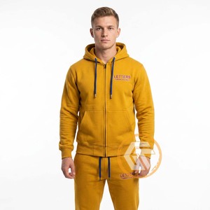 Sudadera con Capucha Personalizada 100% Algodón Felpa, Cierre de Cremallera, Logotipo Bordado en la Parte Delantera, para Hombre, Transpirable y de Secado Rápido - Product Image 1