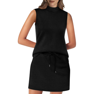 Women’s Sport Pickleball High Neck Tank & Shorts <b>Set</b> Pickleball Style Women’s High Neck Tank and Shorts Outfit <b>Set</b> - Product Image 1