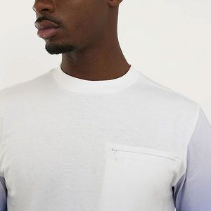 Camiseta Casual de Cuello Redondo Personalizada de Seda/Algodón para Hombre, Ropa de Verano, Fabricante, Tejido Liso, Lavado Regular, Ajuste Rápido - Product Image 3