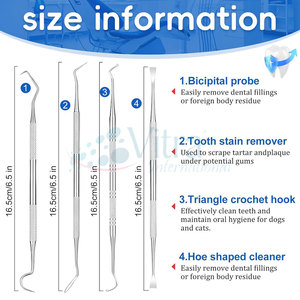 Kits de soins dentaires, kits de détartrage dentaire, outils de précision manuels en acier inoxydable certifiés CE, réutilisables, de haute qualité pour une utilisation professionnelle - Product Image 2