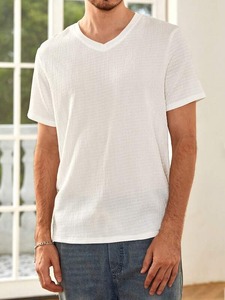 2025 Men's High Quality 100% Cotton V-Neck Printed Button-<b>Down</b> Shirt Solid Pattern with Latest Design - Product Image 4