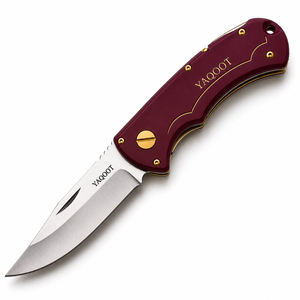 Cuchillo de Hoja Fija Hecho a Mano SHARP POINT TRADES, Estilo Sheepsfoot, Borde Recto, Mango de Cuero, Grado Industrial, Grosor de 0.5mm, TST-A-621 - Product Image 1