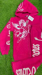 Most Demanding Cotton Distressed Embroidery Ripped Tracksuit Custom Zipper <b>Puller</b> Screen Print Logo Men Tracksuit - Product Image 3