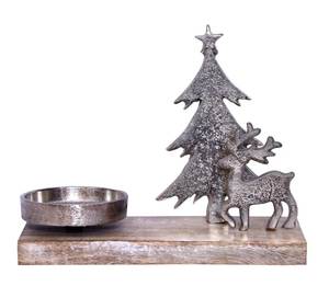 Sculpture de renne de qualité supérieure, décoration moderne pour arbre de Noël, base en métal et bois, techniques artisanales pour mariages et Noël - Product Image 4