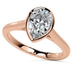 Anillo Solitario con Diamante Cultivado en Laboratorio en Forma de Pera, Chapado en Oro Blanco de 14K y 18K, con Engaste Pequeño, para Compromiso, Ideal para Mujeres y Chicas, para Fiestas - Product Image 5