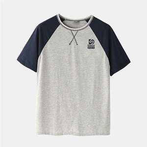 Ensemble T-shirt et short en toile 100 % coton respirant avec logo personnalisé imprimé, manches courtes, grandes tailles, faible MOQ - Product Image 3