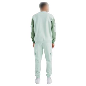 Survêtement deux pièces personnalisé pour hommes en mélange de coton doux coupe ajustée taille réglable conception thermique pour les entraînements de gymnastique grande taille hiver - Product Image 4