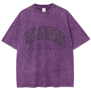 Camiseta de hombre estilo urbano 2026 con efecto desgastado por el sol, lavado ácido, vintage personalizado, 100% algodón, tejido ligero - Product Image 2