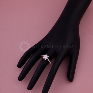 Bague de fiançailles élégante en diamant rond de 1,0 ct de laboratoire Halo Design en or massif 10K 14K 18K cadeau d'anniversaire de mariage - Product Image 4