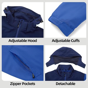 Chaqueta de Invierno Transpirable e Impermeable de Talla Grande, Cortavientos con Capucha, Chaqueta Bomber Cálida de Punto de Oveja, Poliéster de Secado Rápido - Product Image 4