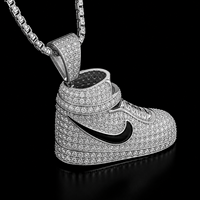 Collier pendentif de luxe Hip Hop en argent sterling 925 avec diamants de laboratoire en émail noir (6-7 carats) certifiés IGI