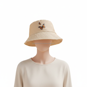 Chapeau Bob Unisexe Beige Broderie Personnalisée OEM Vente en Gros - Product Image 3