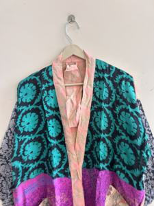 Kimono de Seda Sari para Mujer, Bata de Verano, Ropa de Dormir Suave y Cómoda - Product Image 3