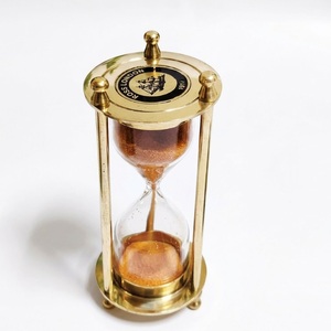 Handmade Antique Brass Hourglass <b>Sand</b> <b>Timer</b> Vintage Nautical <b>Sand</b> Clock with Pink <b>Sand</b> Minute Decorative Sandglass for Home - Product Image 4