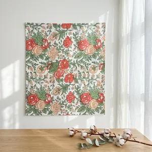 Tela de Algodón Estampada con Rosas Amarillas y Rosas Coral, Patrón Floral Blanco Hueso para Ropa de Mujer y Hombre - Product Image 6