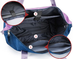 Sac de sport et de voyage pliable extensible avec séparation humide/sec, durable, motif imprimé bleu et orange, essentiels de voyage tendance - Product Image 6