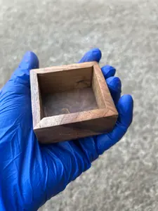 Bol à bougie carré en bois, petite taille, surface polie et lisse, durable, réutilisable, écologique, 5,9 cm - Product Image 2