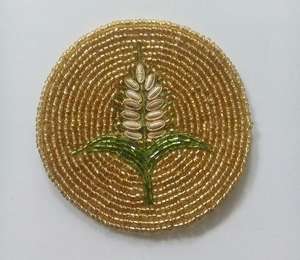 Sous-verre brodé perlé de haute qualité – Meilleur produit pour la décoration de table à la maison – Sous-verre élégant brodé perlé pour mariages et fêtes - Product Image 4