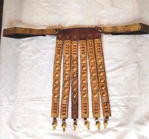 Cingulum de Centurión Romano, Placas de Latón Electrochapado, Hecho a Mano en Cuero, Accesorio Histórico para Disfraces - Product Image 6