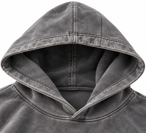 Sweat à capuche en molleton épais surdimensionné pour homme, impression personnalisée, pull-over, streetwear d'hiver - Product Image 3