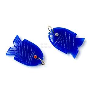 Pendentif Poisson en Jade Bleu AAA, Collier en Argent 925 Fait Main avec Pierre Précieuse, Breloque en Cristal de Guérison Sculptée à la Main, Bijoux de Luxe Tendance en Gros - Product Image 4