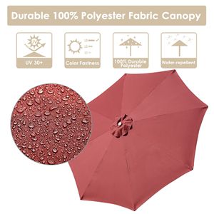 Sombrilla de Patio de Madera de 9 Pies para Uso en Exteriores - Product Image 3