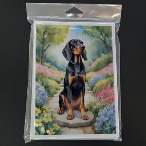 Lunatique A7 Taille 5x7 Noir Tan Coonhound Printemps Chemin Cartes De Voeux Pack de 8 Cartes De Note Vierges avec Enveloppes - Product Image 3