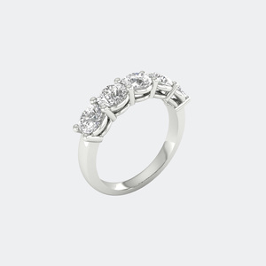 แหวนวงแหวนห้าเม็ดทรงกลม 1.80 กะรัต ฝังแบบหนามเตย - Product Image 5