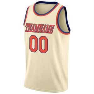 Maillot de basket personnalisé en maille crème, débardeur respirant avec impression du nom et du numéro de l'équipe, vêtements de sport pour hommes adultes - Product Image 5