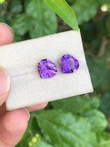 Paire de pierres précieuses améthystes naturelles en forme de cœur, ensemble assorti pour la fabrication et la collection de bijoux - Product Image 4