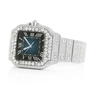 Montre Moissanite Iced Out VVS Diamant Style Hip Hop Moderne Acier Inoxydable Quartz Bracelet 20mm Cadran en Verre - Product Image 2
