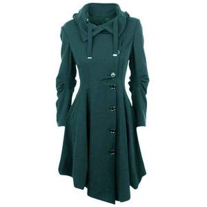 Women's Plus Size Winter Trench Coat Faux Fur Long Reversible Eco-Friendly Black White Leopard Print - Product Image 5