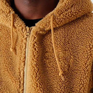 <b>Men's</b> Faux <b>Fur</b> <b>Hooded</b> Jacket Solid Color Thick Zipper Closure Regular Sleeve Outerwear - Product Image 6