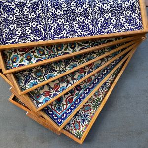 Plateau de service ovale en bois pour soupe, poli, de luxe, écologique, pour la décoration de la maison et les fêtes, Ali Fashion Art - Product Image 2