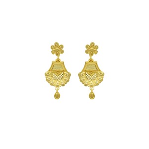 Joyería de Moda Chapada en Oro de 14K, 18K y 24K al por Mayor, Diseño Floral Tradicional, Conjunto de Collares y Pendientes Colgantes a Juego - Product Image 6