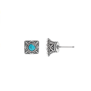 Pendiente de Nariz con Turquesa en Forma Redonda de Plata de Ley 925, Estilo Indio, para Mujeres y Niñas - Product Image 3
