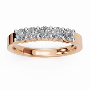 Anillo de diamantes apilable Radiant Circle de Califia con un diseño minimalista moderno en oro fino - Product Image 1