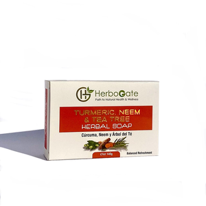 สบู่พรีเมียมขมิ้น นีม และทีทรี สำหรับผิวกระจ่างใสและบำรุงผิว ขายส่งแบบ OEM/ODM บรรจุภัณฑ์ตามสั่ง - Product Image 3