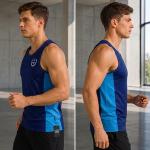 Premium <b>Men</b> <b>Tank</b> <b>Top</b> Breathable Cotton Polyester Fabric Lightweight Construction Comfortable Fit Sleeveless Design Casual Sports - Product Image 4