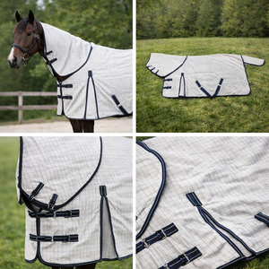 ชุดเดรสผ้าโพลีคอตตอน260-280 GSM พรมรูปม้าพรมคู่หน้าปิดหน้าอกถอดสายรัดขาระบายอากาศได้สายรัดขาขาว/ดำ - Product Image 3