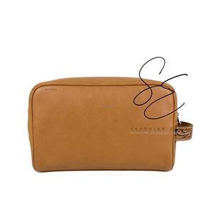 Neceser de Viaje de Cuero Genuino con Pelo Animal, Cierre de Cremallera, Organizador Portátil, Estilo Moderno, Asa Suave - Product Image 4