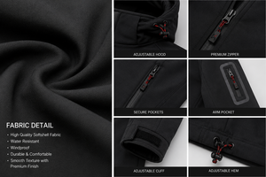 Veste softshell à capuche pour homme personnalisée, imperméable, coupe-vent, doublée de polaire, veste tactique de randonnée en plein air, vêtements de travail avec logo - Product Image 5